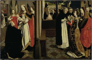 tot Sint Jans Geertgen (Werkstatt oder Umkreis), Szenen aus der Legende des hl. Dominikus (Kopie), um 1500