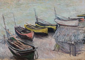 Claude Monet, Boote am Strand von Étretat, 1883, MdbK, Schenkung Bühler-Brockhaus
