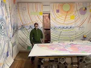 Semir Alschausky in his studio in Berlin