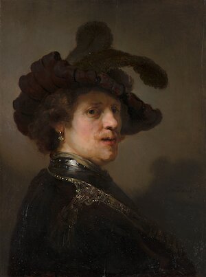 Rembrandt Harmensz. van Rijn, Tronie eines Mannes mit Federbarett, ca. 1635–40, Mauritshuis, Den Haag