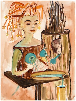 Rosa Loy, Elixier, 2024, ; courtesy courtesy Galerie Kleindienst (Leipzig), Gallery Baton (Seoul), Kohn Gallery (Los Angeles), Lyles &amp; King (New York); Foto: Uwe Walter © Rosa Loy &amp; VG Bild-Kunst Bonn, 2025