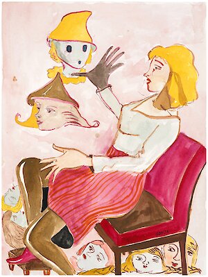 Rosa Loy, Flüsternde, 2025; courtesy courtesy Galerie Kleindienst (Leipzig), Gallery Baton (Seoul), Kohn Gallery (Los Angeles), Lyles &amp; King (New York); Foto: Uwe Walter © Rosa Loy &amp; VG Bild-Kunst Bonn, 2025