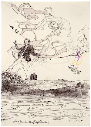 Neo Rauch, Der Geist des Flußbettes, 2024; courtesy Galerie EIGEN + ART Leipzig/Berlin, David Zwirner, Foto: Uwe Walter, © Neo Rauch &amp; VG Bild-Kunst Bonn, 2025