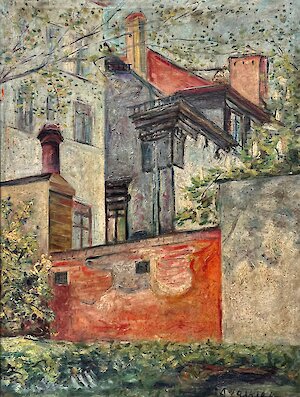 Abraham Jaskiel, Leipziger Hinterhöfe, um 1928 © Künstler, 2025