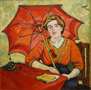 Max Pechstein, Bildnis in Rot, 1909, Hessisches Landesmuseum Darmstadt, Foto: Wolfgang Fuhrmannek, HLMD