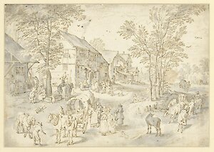 Jan Brueghel der Ältere, Dorfstraße, 1615 / 16, MdbK, Foto: Michael Ehritt