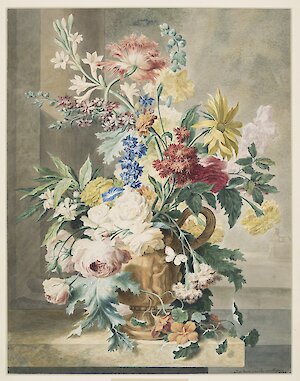Johannes (Jan) de Bosch, Große Blumenvase nach Jan van Huysum, 1756, MdbK, Foto: Michael Ehritt